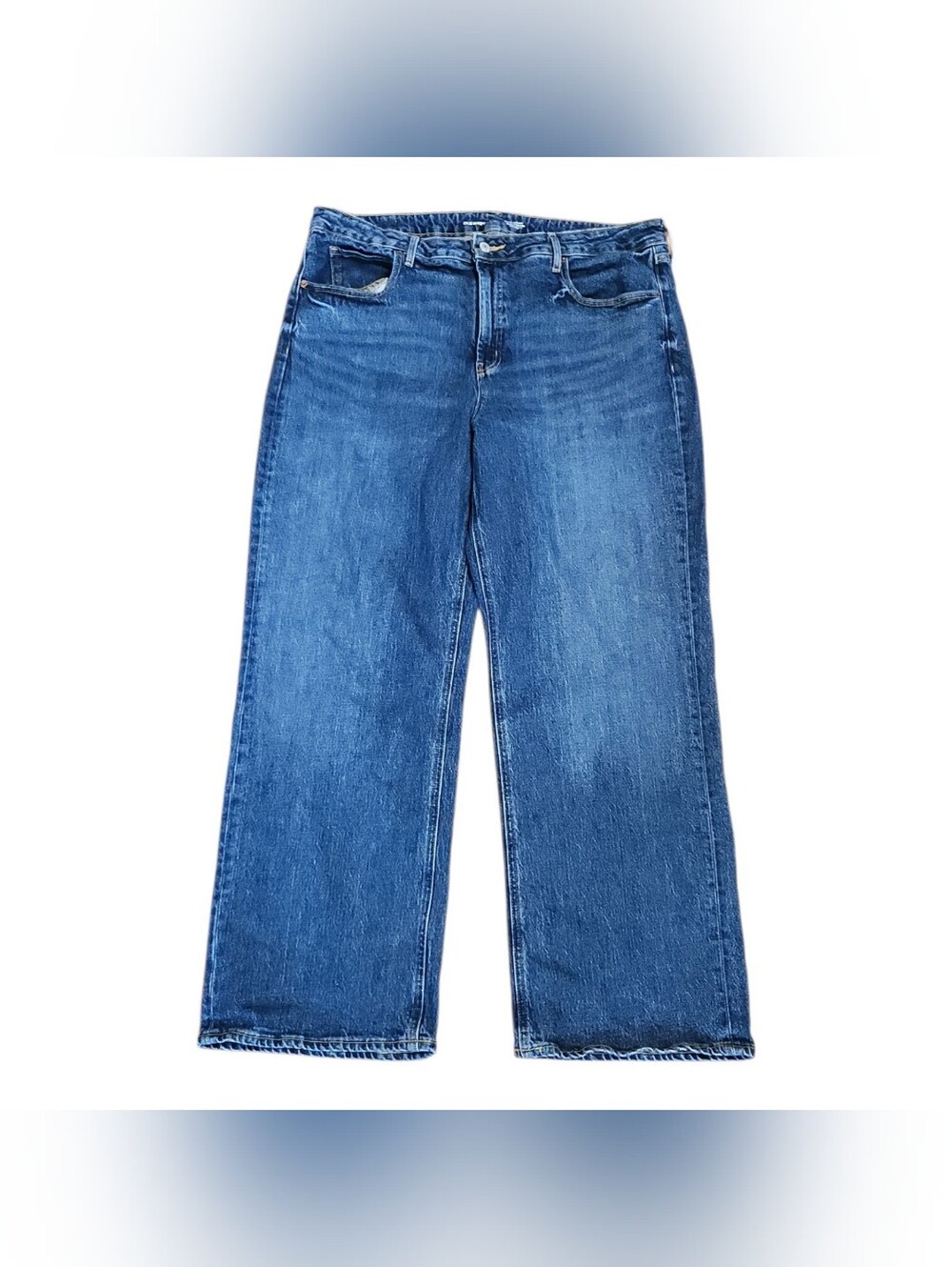 Old Navy Extra High Rise Sky Hi Wide Leg Jeans Size 18 medium Wash Blue basics
